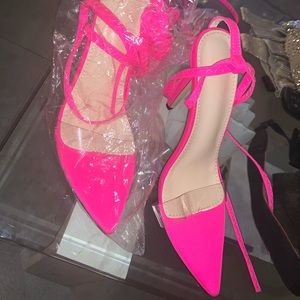 Hot pink lace ups